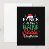 Wees aardig tegen de Realtor Santa die Kerstmis ki Kaart (Voorkant / Achterkant)