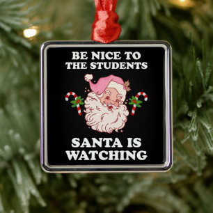 Wees aardig tegen de studenten die de Kerstman vol Metalen Ornament