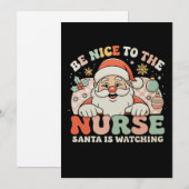 Wees aardig tegen de verpleegster die Kerstmis kij Feestdagenkaart (Voorkant / Achterkant)