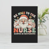 Wees aardig tegen de verpleegster die Kerstmis kij Feestdagenkaart (Staand voorkant)