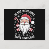 Wees aardig tegen de verpleegster die Kerstmis kij Feestdagenkaart (Voorkant)