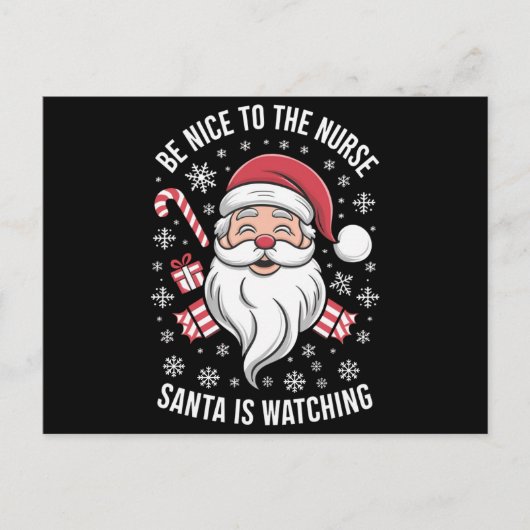 Wees aardig tegen de verpleegster die Kerstmis kij Feestdagenkaart (Voorkant)