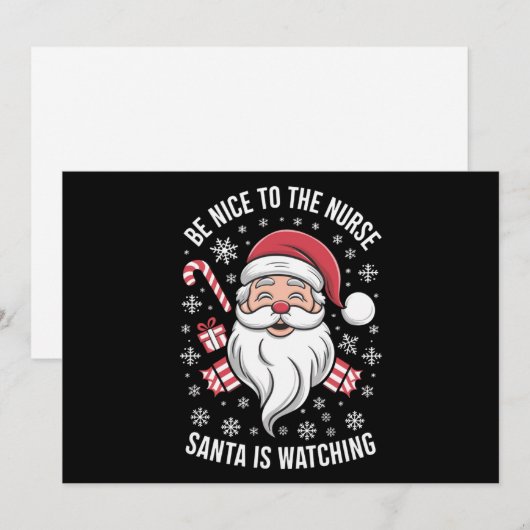 Wees aardig tegen de verpleegster die Kerstmis kij Feestdagenkaart (Voorkant / Achterkant)