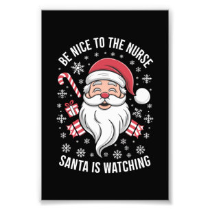 Wees aardig tegen de verpleegster die Kerstmis kij Foto Afdruk