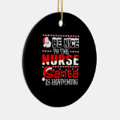 Wees aardig tegen de verpleegster. keramisch ornament (Rechts)