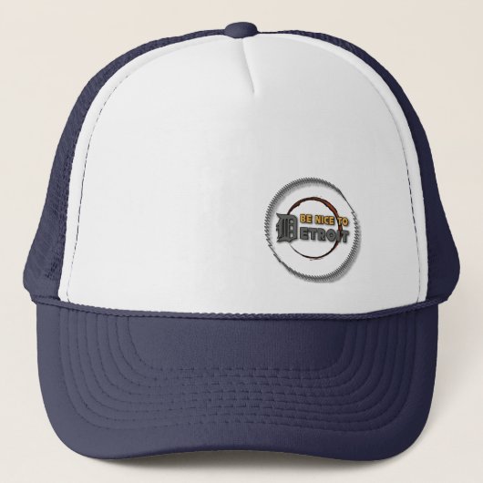 Wees aardig tegen Detroit Trucker Hat Trucker Pet (Voorkant)
