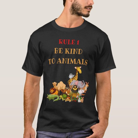 Wees aardig tegen dieren 1 t-shirt (Voorkant)