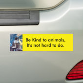"Wees aardig tegen dieren" Bumpersticker (Op auto)