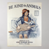 Wees aardig tegen dieren-hond poster (Voorkant)