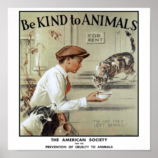 Wees aardig tegen dieren poster (Voorkant)
