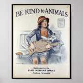 Wees aardig tegen dieren - Vintage Poster (Voorkant)