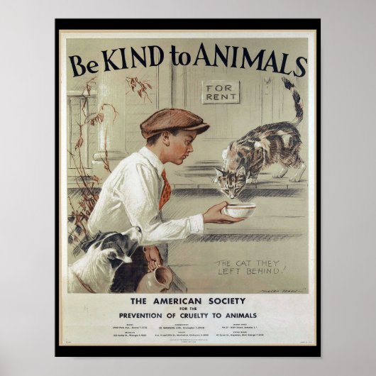 Wees aardig tegen dieren - Vintage Poster (Voorkant)