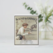 Wees aardig tegen dieren - Vintage Poster Briefkaart (Staand voorkant)