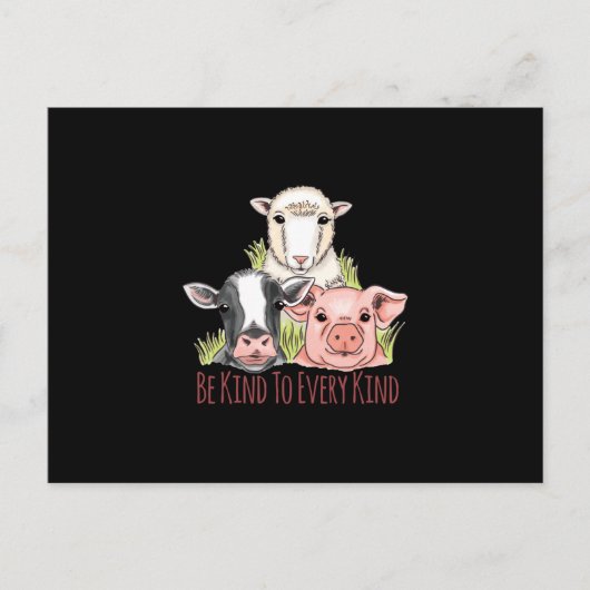 Wees aardig tegen elk soort Vegan Veganisme Briefkaart (Voorkant)