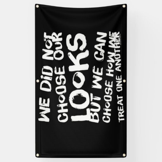 Wees aardig tegen elkaar spandoek (Verticaal)