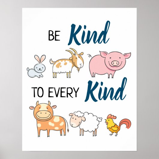 Wees aardig tegen elke soort schattige cartoon-die poster (Voorkant)