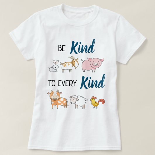 Wees aardig tegen elke soort schattige cartoon-die t-shirt (Design voorkant)