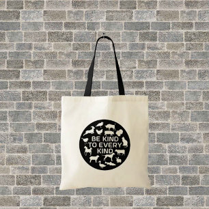 Wees aardig tegen elke soort tote bag
