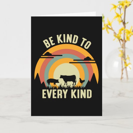 Wees aardig tegen elke soort Vegan Kaart (Gele Bloem)