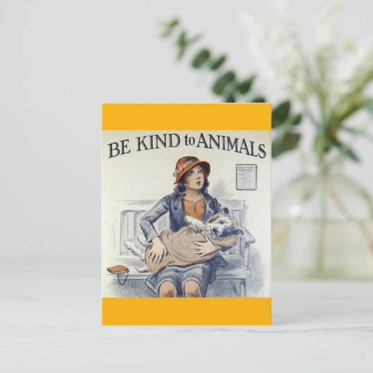 Wees aardig tegen het briefkaart dieren (Staand voorkant)