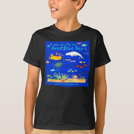 Wees aardig tegen het diepe blauwe Zee T-shirt (Voorkant)