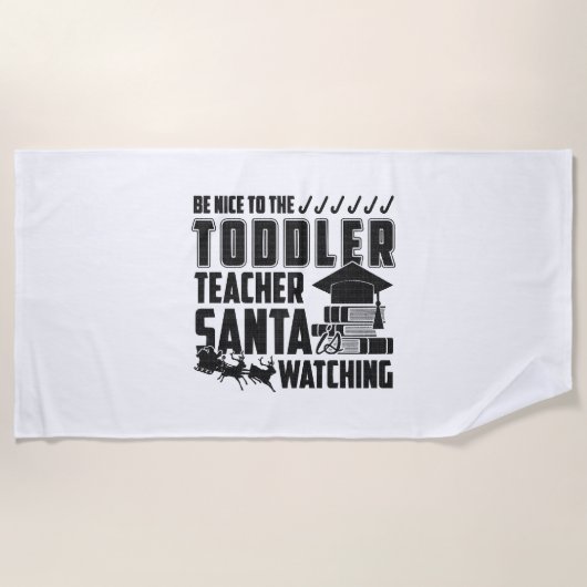 Wees aardig tegen het peuter leraar shirt strandlaken (Voorkant)