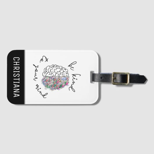 Wees aardig tegen je geest, hersenhersenhersengezo bagagelabel (Voorkant (horizontaal))