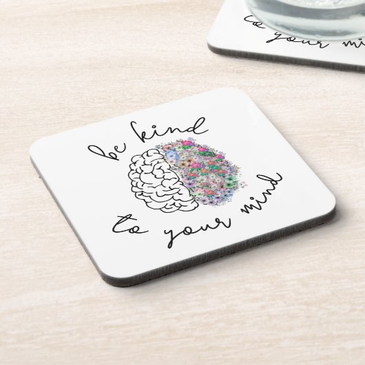 Wees aardig tegen je geest, hersenhersenhersengezo bier onderzetter (Linkerzijde)