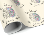 Wees aardig tegen je geest, hersenhersenhersengezo cadeaupapier (Rol Hoek)