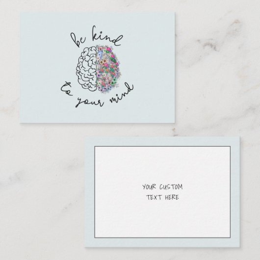 Wees aardig tegen je geest, hersenhersenhersengezo notitiekaartje (Voorkant / Achterkant)