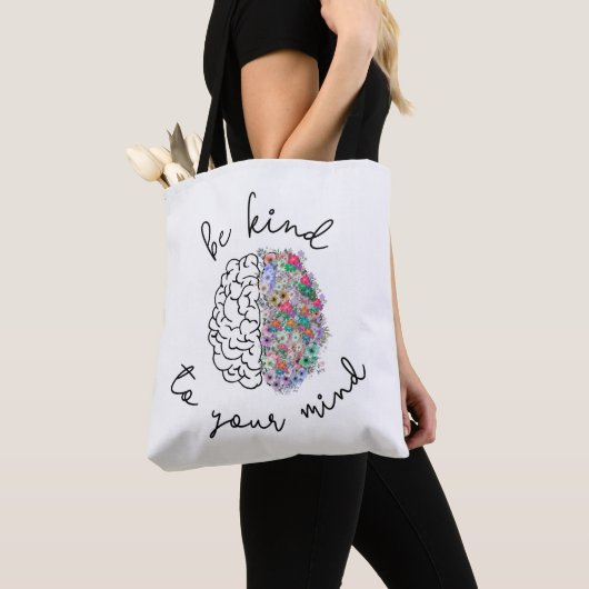 Wees aardig tegen je geest, hersenhersenhersengezo tote bag (Dichtbij)