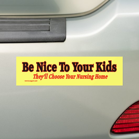 Wees aardig tegen je Kinder Bumpersticker (Op auto)