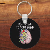 Wees aardig tegen je mentale gezondheidsautisme sleutelhanger (Voorkant)