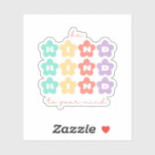 Wees aardig tegen je | Retro Flowers Peach Snoep Sticker (Vel)