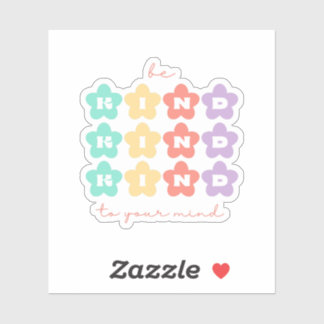 Wees aardig tegen je | Retro Flowers Peach Snoep Sticker