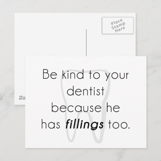 Wees aardig tegen je tandarts! briefkaart (Voorkant / Achterkant)