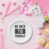 Wees aardig tegen jezelf papieren bordje (Feest)