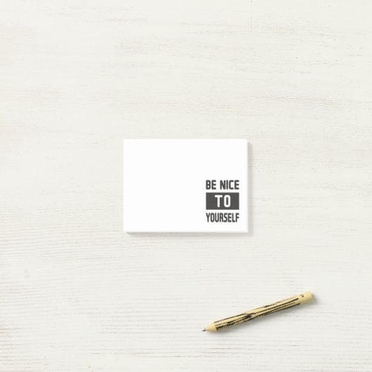 Wees aardig tegen jezelf post-it® notes (Op bureau)