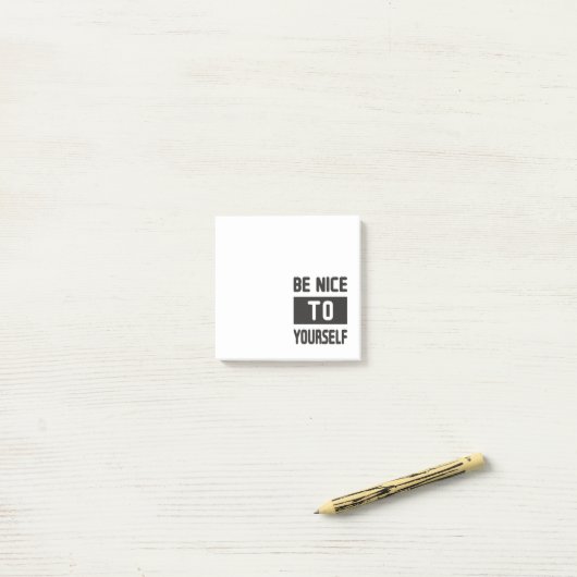 Wees aardig tegen jezelf post-it® notes (Op bureau)