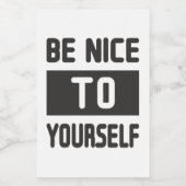 Wees aardig tegen jezelf voedselcontainer etiket (Enkel label)