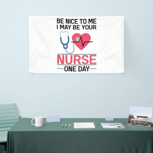 Wees aardig tegen me, ik ben misschien op een dag  spandoek (Beurs)