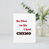 Wees aardig tegen me, ik had chemo briefkaart (Staand voorkant)