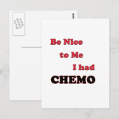 Wees aardig tegen me, ik had chemo briefkaart (Voorkant / Achterkant)