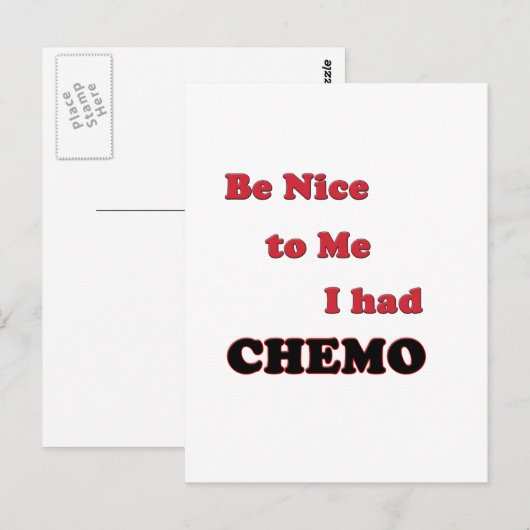 Wees aardig tegen me, ik had chemo briefkaart (Voorkant / Achterkant)