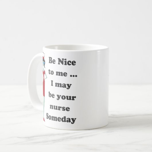 Wees aardig tegen mij koffiemok (Voorkant links)