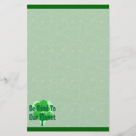 Wees aardig tegen onze planeet briefpapier (Voorkant)