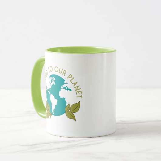 Wees aardig tegen onze planeet mok (Voorkant links)