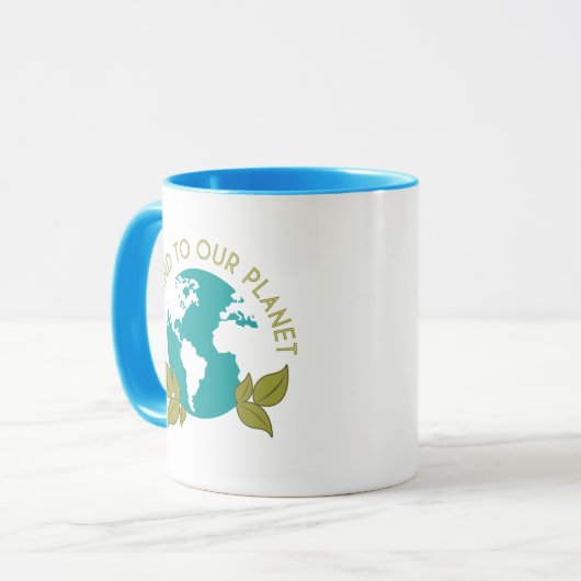 Wees aardig tegen onze planeet mok (Voorkant links)