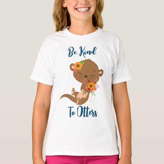 Wees aardig tegen otters t-shirt (Voorkant)