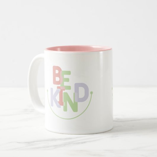 Wees aardig tweekleurige koffiemok (Voorkant links)